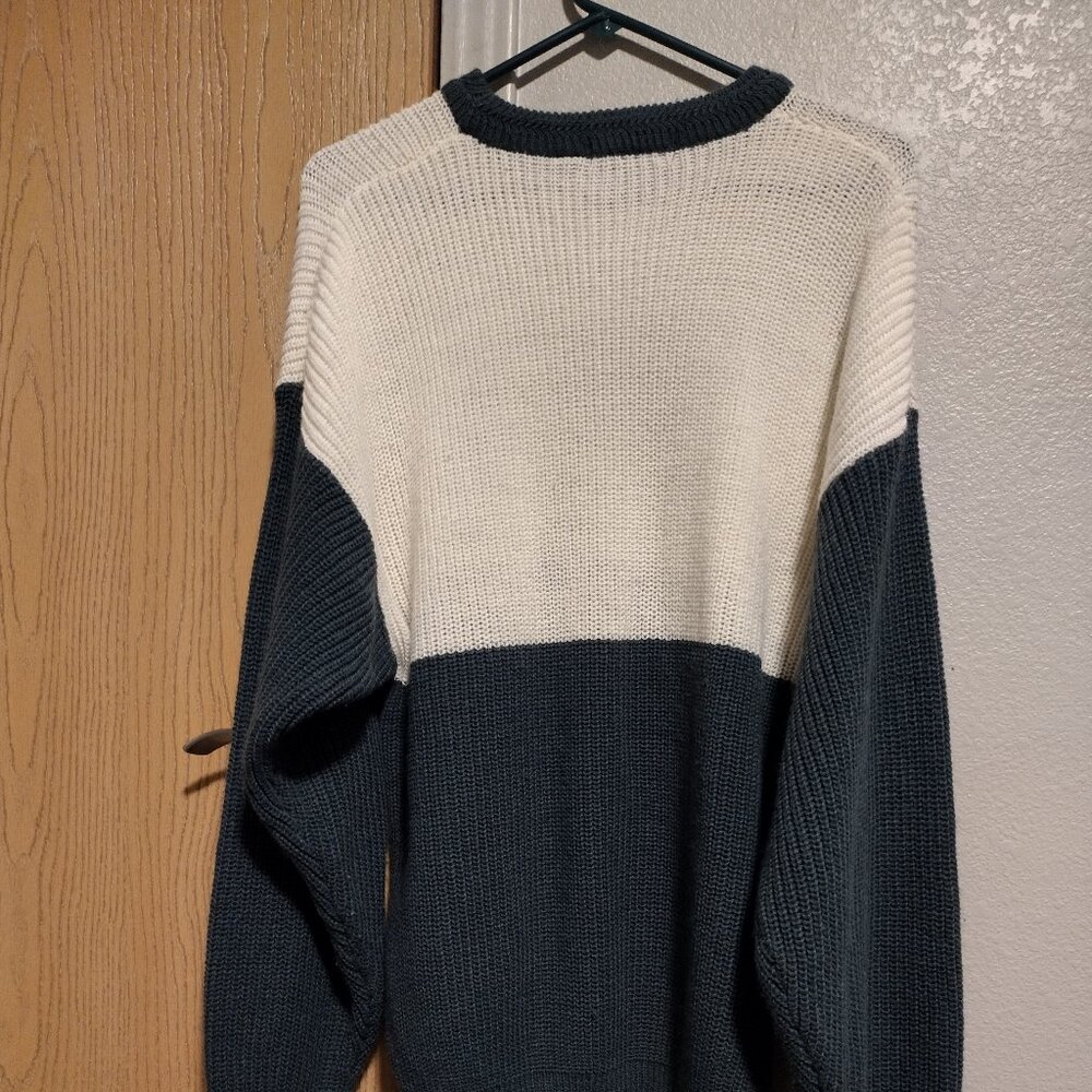 Men's XL Vintage Pagliano Sweater Green White Panel Design